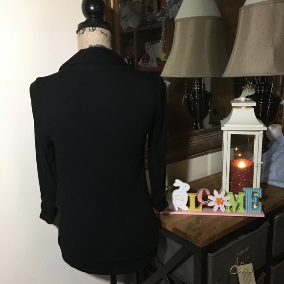 White House Black Market Black Long Sleeve Top - Picture 3 of 5